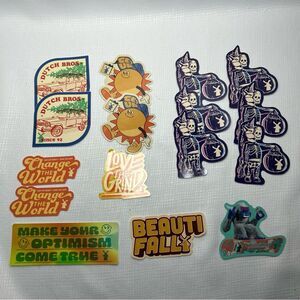 16 New Dutch Bros Stickers, Car Snowboard Skeleton Sunshine Phrases